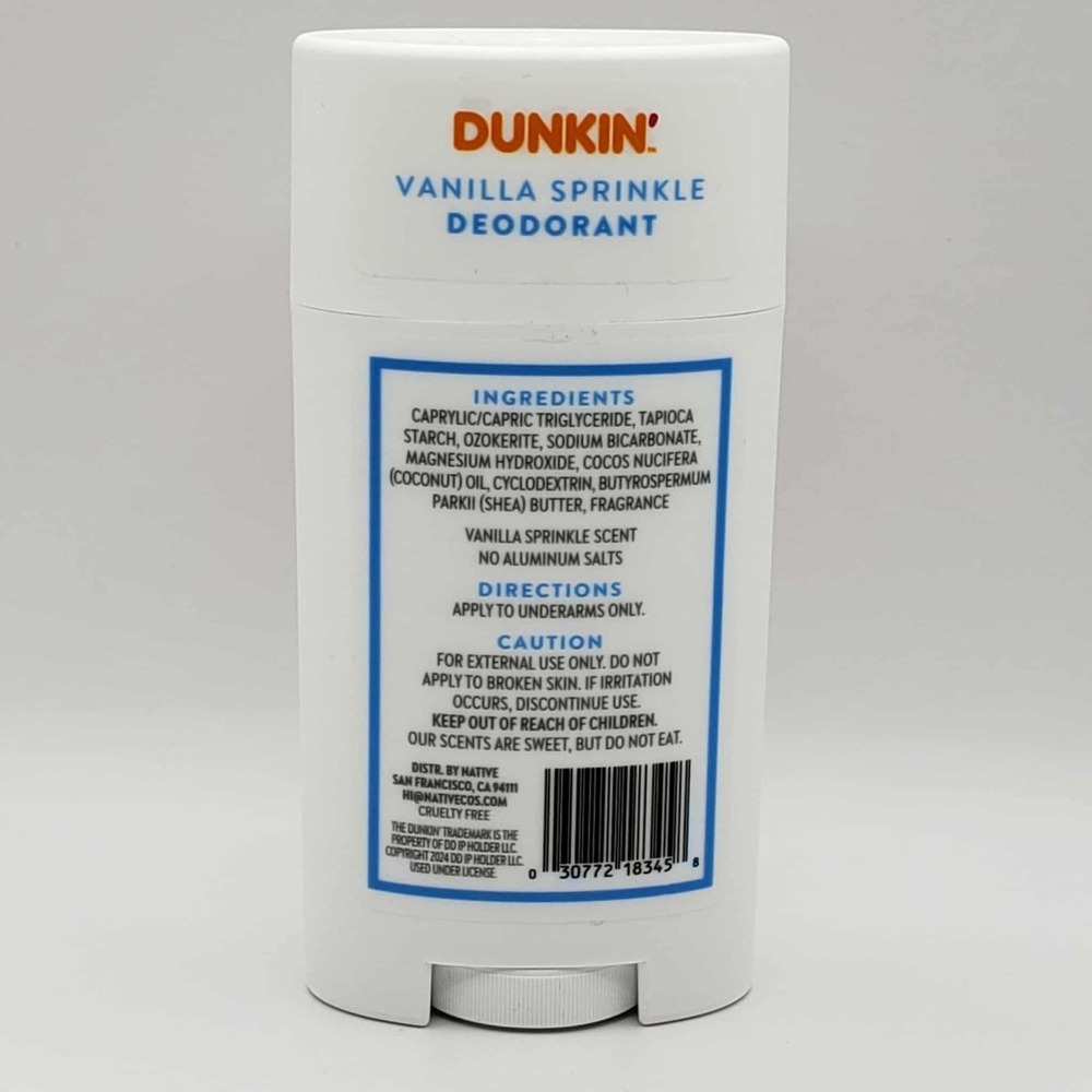 Native x Dunkin Vanilla Sprinkle Aluminum Paraben Free Deodorant 2.65oz - 2 Pack - Picture 7 of 8